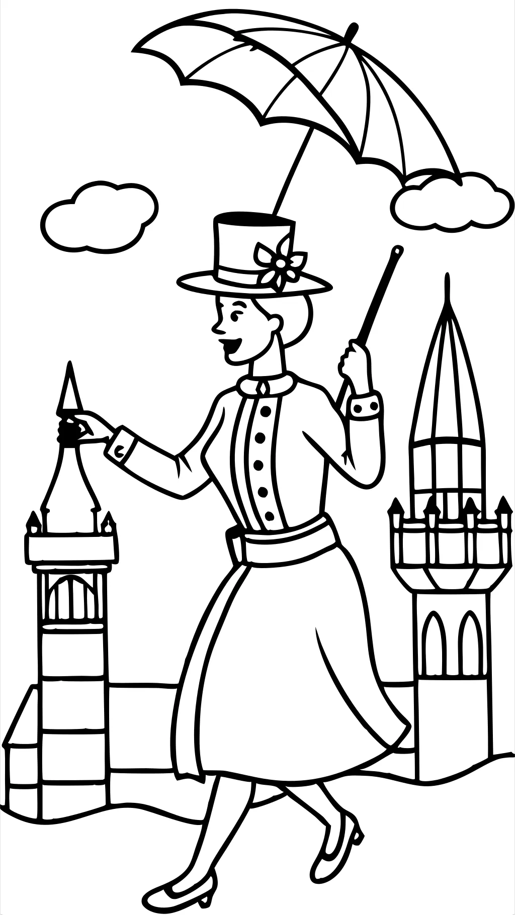 Paginas para colorear de Mary Poppins